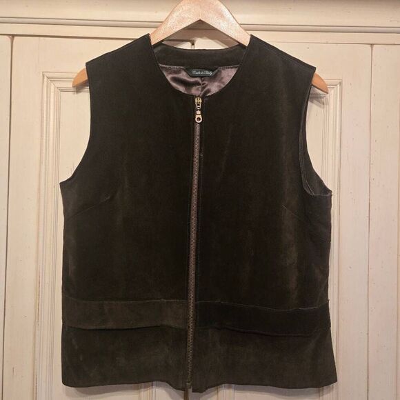Rem Garson Suede Vest Brown Vintage Large - Picture 1 of 8